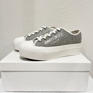 Jimmy Choo Palma Maxi glitter sneakers, Size 38.5, New in Box